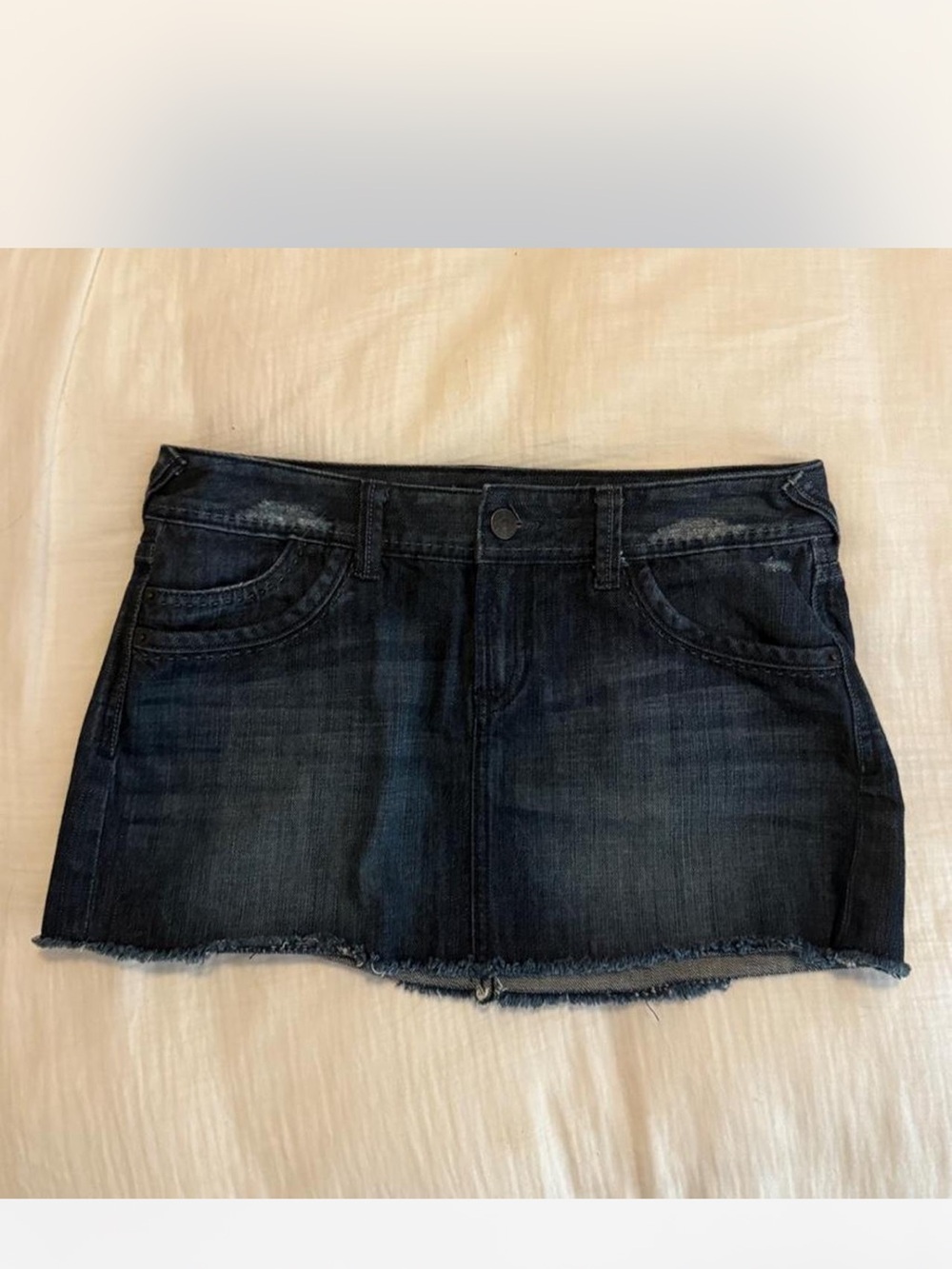 Women's Dark Wash Denim Mini Skirt - Classic Casual